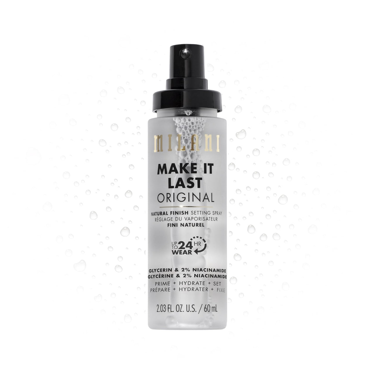Milani Setting Spray + Primer, Make It Last Original - Natural Finish with Niacinamide for Hydration, Setting Spray for Makeup and Face Primer, 3-in-1 Prime + Hydrate + Set, 2.03 Fl. Oz