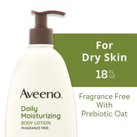 Thumbnail for Aveeno Daily Moisturizing Body Lotion with Soothing Oat and Rich Emollients, Fragrance-Free, 18 Fl Oz