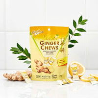 Thumbnail for Prince Of Peace Ginger Chews With Lemon, 4 oz. – Candied Ginger – Lemon Candy – Lemon Ginger Chews – Natural Candy – Ginger Candy for Nausea