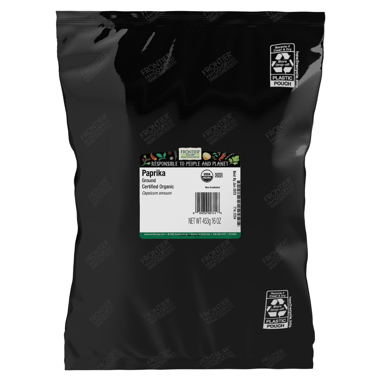 Frontier Co-op Organic Ground Paprika 1lb Bulk Bag - Paprika Powder Seasoning - Restaurant Supply