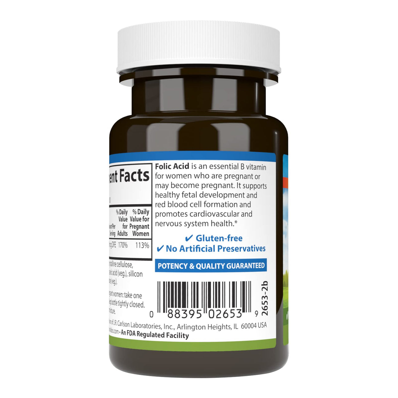 Carlson - Folic Acid, 400 mcg, Provides Important Prenatal Support, Fetal Development, 300 Tablets