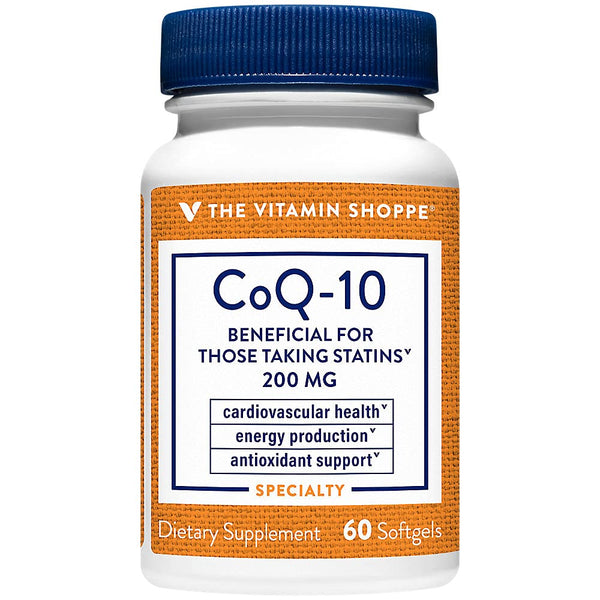 The Vitamin Shoppe CoQ-10 200mg Beneficial for Those Taking (60 Softgels)