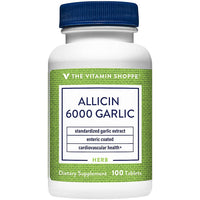 Thumbnail for The Vitamin Shoppe Garlic Extract 6000mcg Allicin - Heart & Cholesterol Support | Odorless 650mg | 100 Tablets | Cardiovascular