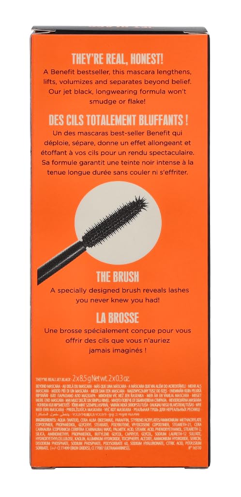 Benefit Cosmetics They're Real Beyond Mascara Duo Set Black, 0.3 Ounce (Pack of 2)