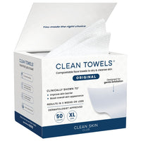 Thumbnail for Clean Skin Club Clean Towels XL®, 100% USDA Biobased Face Towel, Disposable Face Towelette, Eczema Association Accepted, Makeup Remover Dry Wipes, Ultra Soft, 1 Pack, 50 Ct
