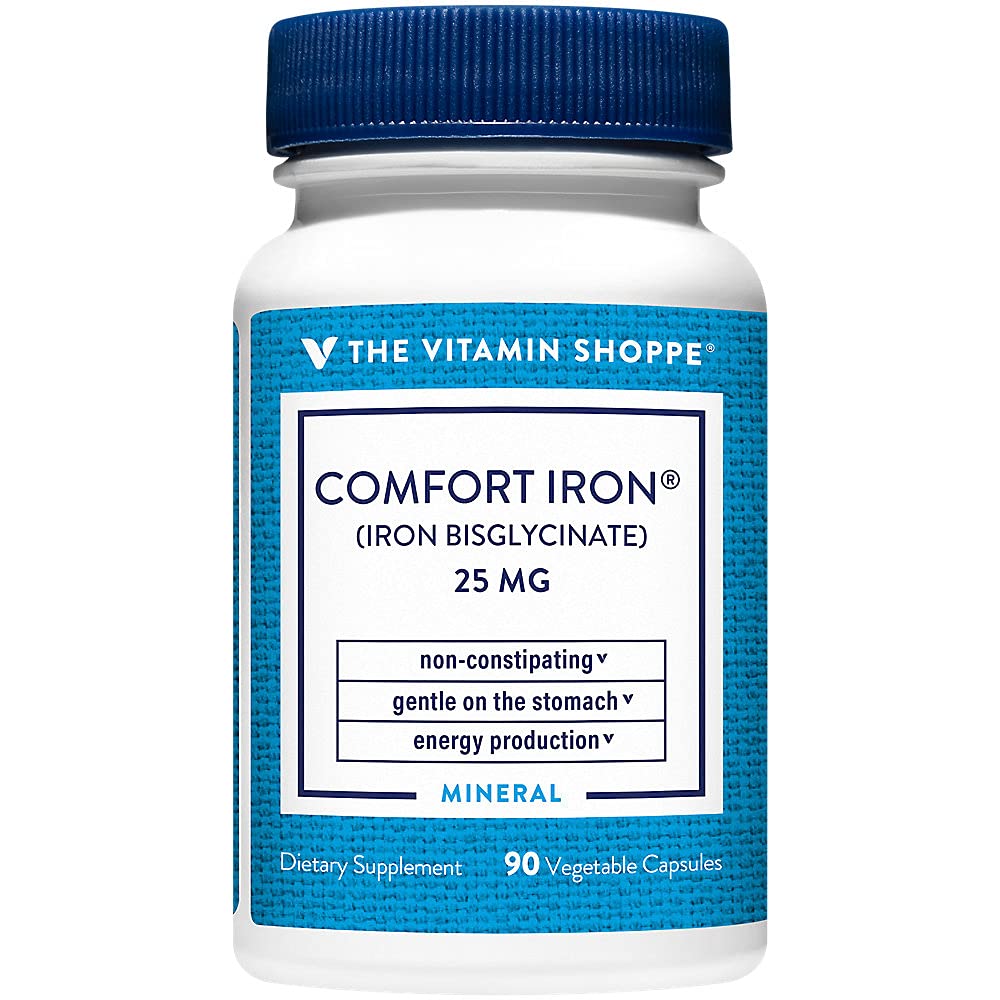 The Vitamin Shoppe Iron 25MG - Red Blood Cell Production, Energy & Oxygen Transport Support, Essential Mineral