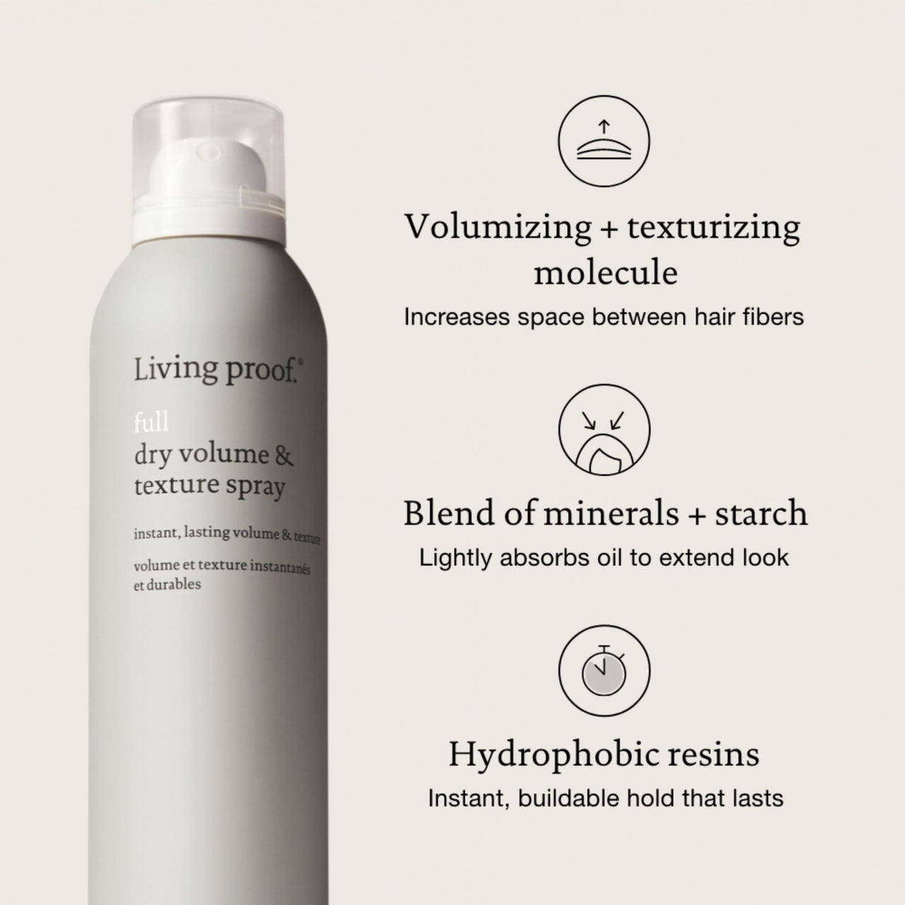Living Proof Full Dry Volume & Texture Spray, Hair Texture Spray for Women, Adds Volume to Fine Hair