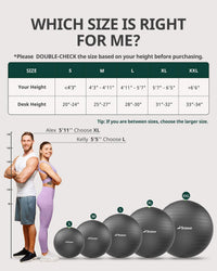 Thumbnail for Trideer Yoga Ball for Exercise, Pregnancy & Birthing, 5 Sizes Exercise Ball for Physical Therapy, Stability, Fitness, Quick Pump Included