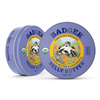 Thumbnail for Badger Belly Butter, Organic Stretch Mark Cream for Pregnant Belly, Rich Hypoallergenic Moisturizing Organic Cocoa Butter & Coconut Body Butter for Women, 2 oz Tin, 2-Pack