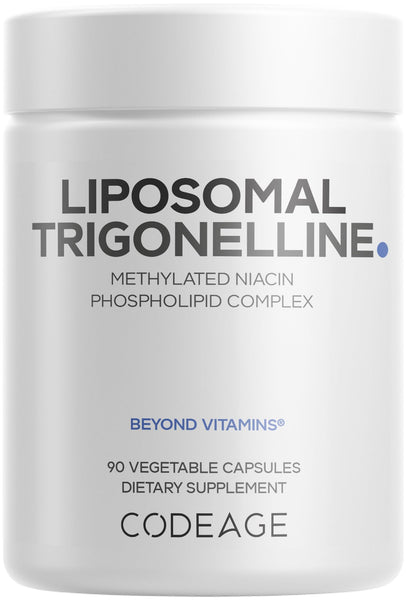 Codeage Liposomal Trigonelline - 250 mg Per Capsule - 3-Month Supply - Plant-Based Alkaloid - Liposomal Delivery for Bioavailability - Metabolic Health Support - Vegan Nootropic Non-GMO - 90 Capsules