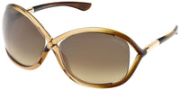Thumbnail for Tom Ford Authentic Sunglasses: Whitney TF9, Shiny Transparent Rose / Gradient Brown Lenses, 64/14/110