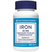 Thumbnail for The Vitamin Shoppe Iron 65 MG - Red Blood Cell Production, Energy & Oxygen Transport Support, Essential Mineral