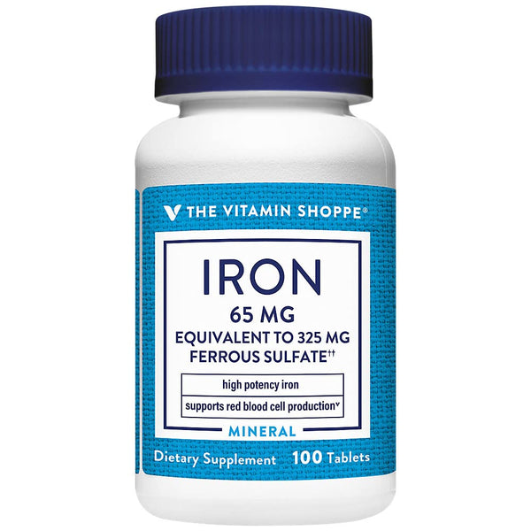 Image 1 of The Vitamin Shoppe Iron 65 MG - Red Blood Cell Production, Energy & Oxygen Transport Support, Essential Mineral