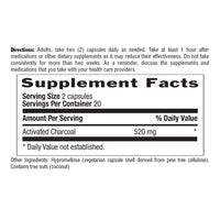 Thumbnail for Country Life Coconut Activated Charcoal Capsules, 260mg – Natural Charcoal Supplement for Gas and Bloating Relief - Gluten-Free, 40 Vegan Capsules