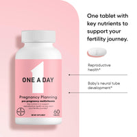 Thumbnail for One A Day Pregnancy Planning Prenatal Multivitamin for Women, Pre Pregnancy Vitamins for Women with Methylfolate, Folic Acid, Zinc, Vitamin B12 & Vitamin D to Support Reproductive Health, 60 Tablets