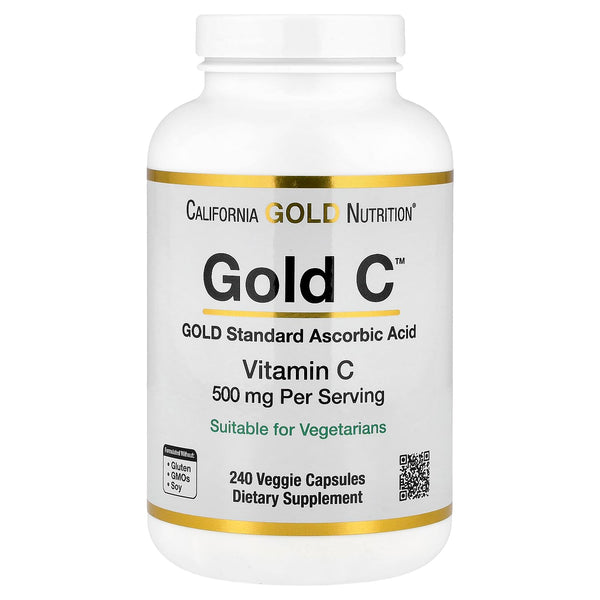 California Gold Nutrition, Vitamin C, Quali-C, 500 mg, 240 Veggie Caps