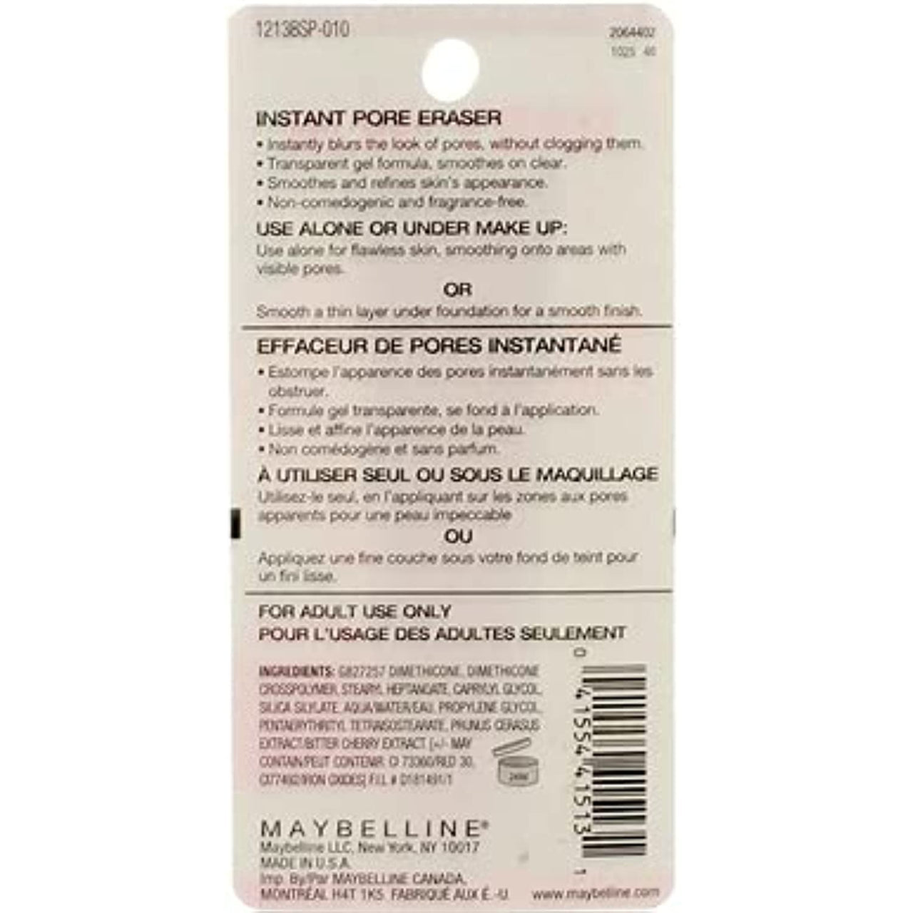 Maybelline Baby Skin Instant Pore Eraser Primer Makeup, Clear, 2 Count