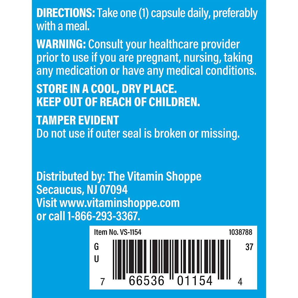 The Vitamin Shoppe Pantothenic Acid 500mg Vitamin B5 - Energy Production & Hair Skin Nails | Essential B Vitamin | 100 Capsules | Beauty