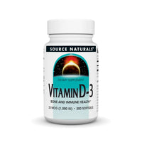 Thumbnail for Source Naturals Vitamin D-3 1000 iu Supports Bone & Immune Health* - 200 Softgels