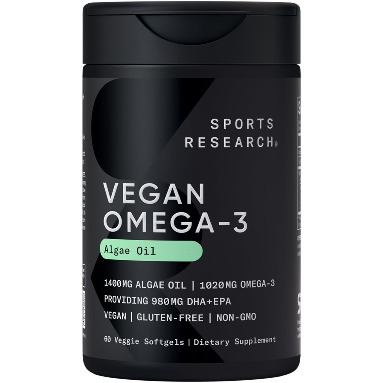 Sports Research® Vegan Supplements Pack - D3 + K2 + Vegan Omega-3 Fish Oil Alternative from Algae Oil + High Potency Vitamin C