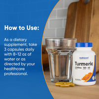 Thumbnail for Nutricost Turmeric Curcumin with BioPerine and 95% Curcuminoids, 2300mg, 120 Capsules, Veggie Capsules, 767mg Per Cap, 40 Servings, Gluten Free, Non-GMO