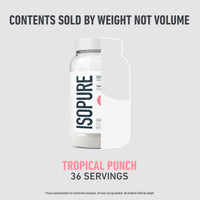 Thumbnail for Isopure Clear Whey Isolate Protein Powder, Lactose Free, Gluten Free, Naturally Flavored, Tropical Punch, 20g Protein Per Serving, 1.9 Lbs, 36 Servings (Packaging May Vary)