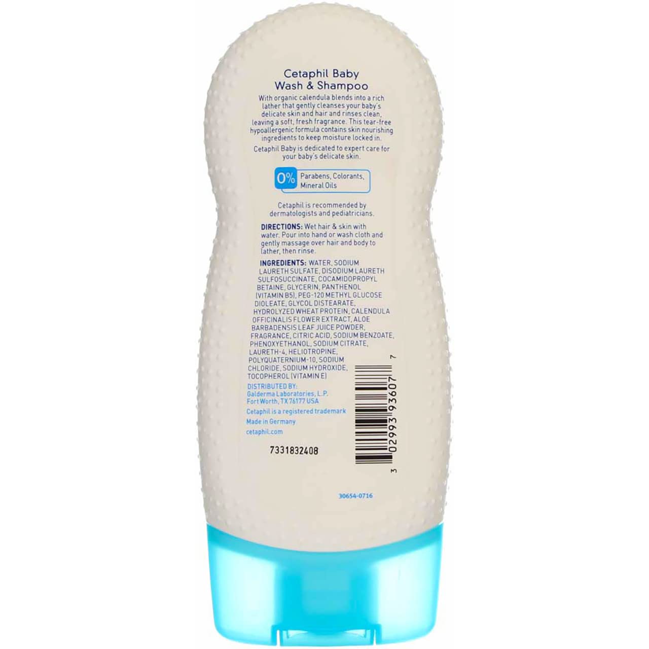 Cetaphil Baby - Wash & Shampoo - with Organic Calendula - Net Wt. 7.8 FL OZ (230 mL) Per Bottle - Pack of 2 Bottles (Packaging/Designs Vary)