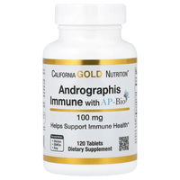 Thumbnail for California Gold Nutrition Andrographis Immune Formula, with AP-Bio, Vitamin C and Zinc, Vegan & Vegetarian Suitable, Gluten Free, 100 mg, 120 Tablets