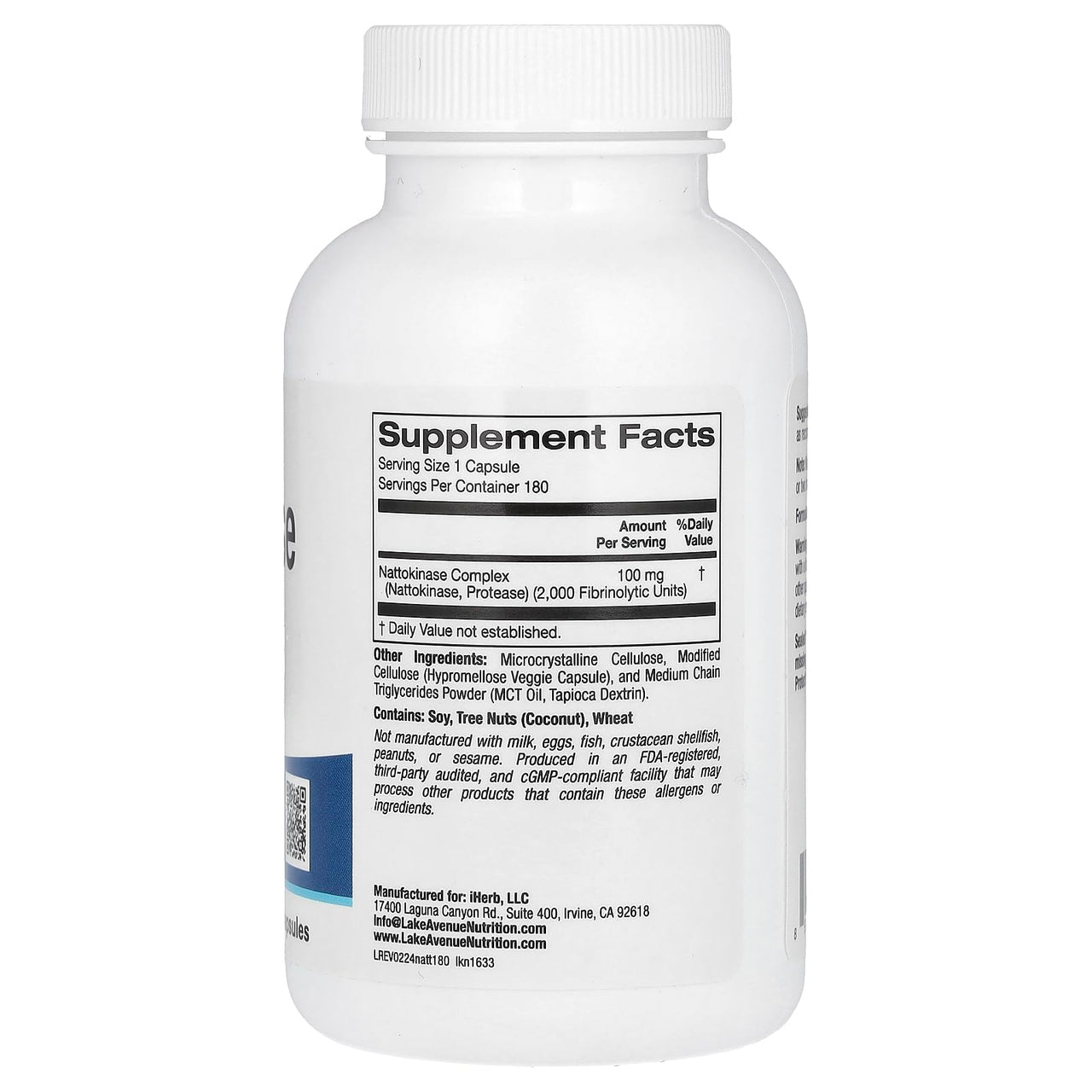 California Gold Nutrition Nattokinase, Proteolytic Enzyme, 2,000 FU, 180 Veggie Capsules