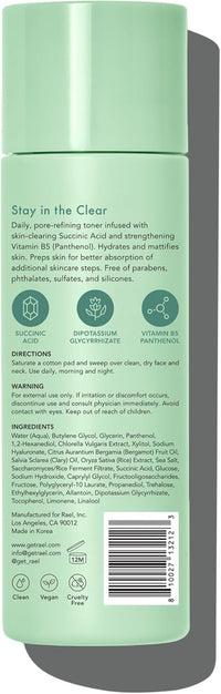 Thumbnail for Rael Toner for Face, Miracle Clear – Daily Toner with Succinic Acid, Vitamin B5, Hydration, Korean Skin Care (5.1 oz)