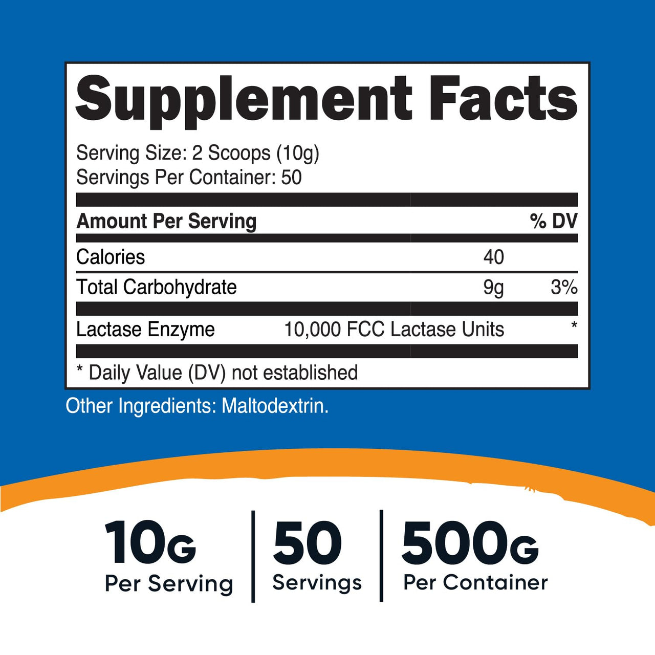 Nutricost Lactase Powder 500 Grams - Non-GMO, Gluten Free