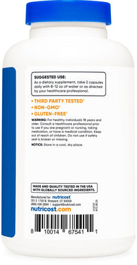 Thumbnail for Nutricost L-Citrulline 1500mg, 180 Capsules - 750mg Per Capsule, Gluten Free, Non-GMO, Packaging May Vary