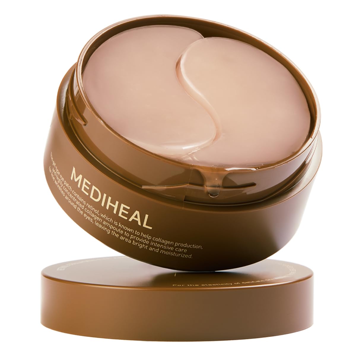 Mediheal Retinol Collagen Under Eye Patches - Korean Hydrogel Eye Pads (60 patches) with 95% Retinol & Collagen. Nourishing & Non Irritating Eye Gel Mask. Sealing Cap & Spatula Included.