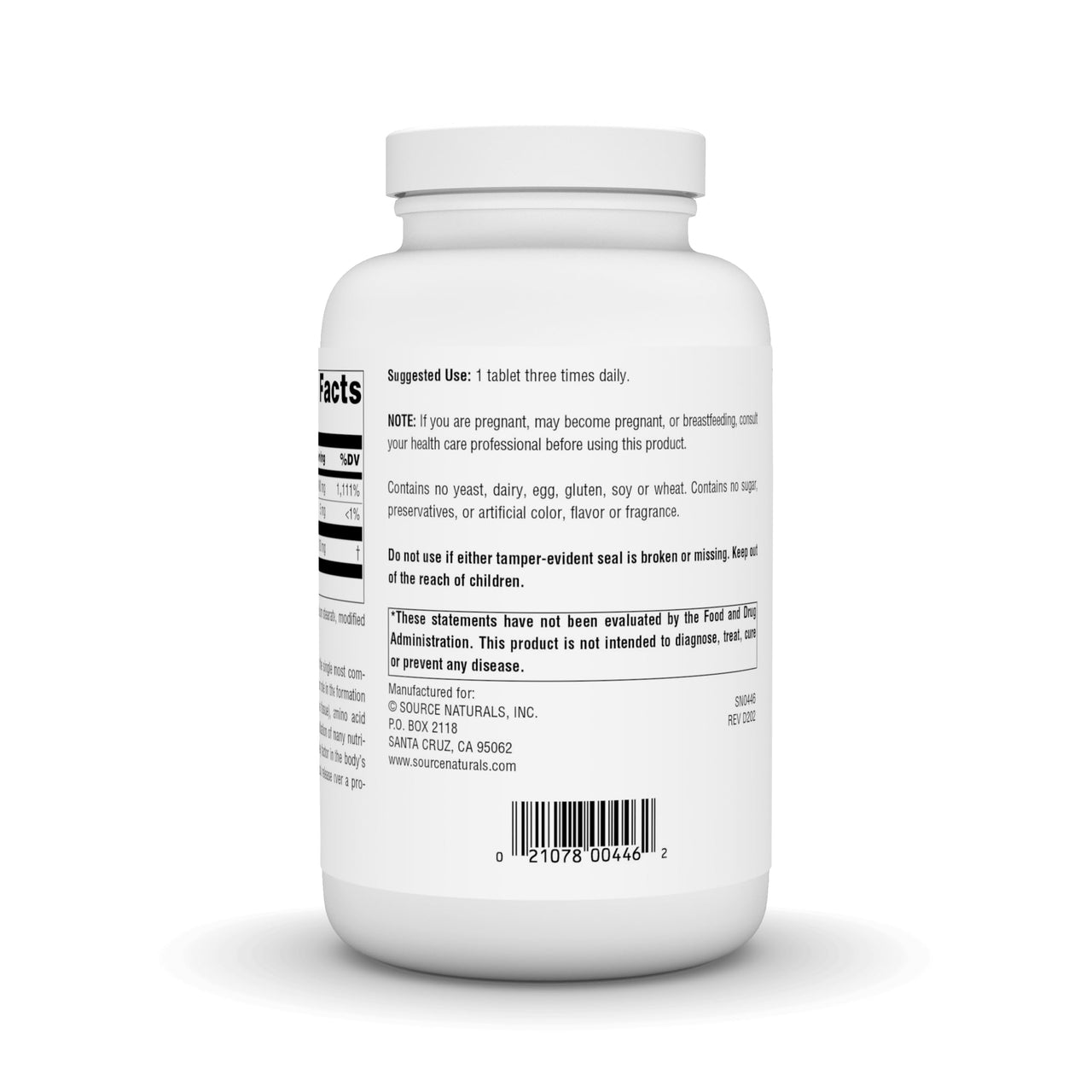 Source Naturals C-1000, with Rose Hips 1000 mg for Immune System Support - 250 Time Release Tablets
