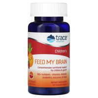 Thumbnail for Trace Minerals Children's Feed My Brain - Brain Support Supplement for Kids - Multivitamin for Focus Support with Enzymes, Vitamins & Minerals - Fruit Punch Flavor, 60 Chewable Wafers (30 Servings)