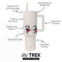 Thumbnail for Simple Modern Disney 40 oz Tumbler with Handle and Straw Lid | Insulated Reusable Stainless Steel Water Bottle Travel Mug | Gifts for Women Men Him Her | Trek Collection | 40oz | Mickey Mouse Dances