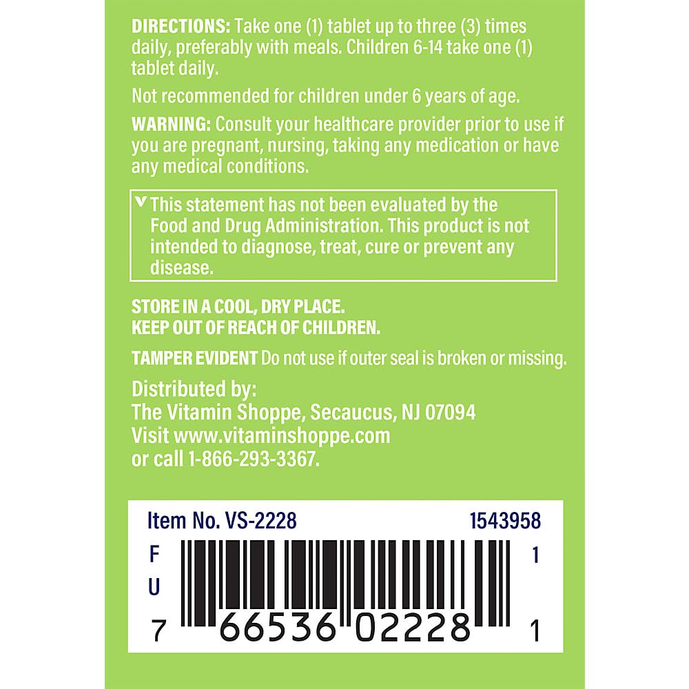 The Vitamin Shoppe Grapefruit Seed Extract 125MG, Antioxidant Herbal Supplement for Travelers Immune Support with Seeds & Pulp of Fresh Grapefruit, Contains Citricidal Brand (100 Tablets)