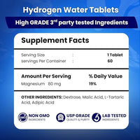 Thumbnail for PHM Hydrogen Water Tubes, Tablets for Drinking Water - H2 Molecular Tabs | Magnesium Pills, Electrolytes Hydration Supplement to Support Healthy Aging & Energy Boost | 90 Tablets, 3 Months Supply