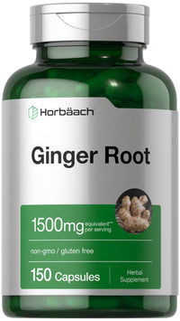 Thumbnail for Horbäach Ginger Root Capsules | 150 Pills | Non-GMO, Gluten Free | Ginger Root Extract