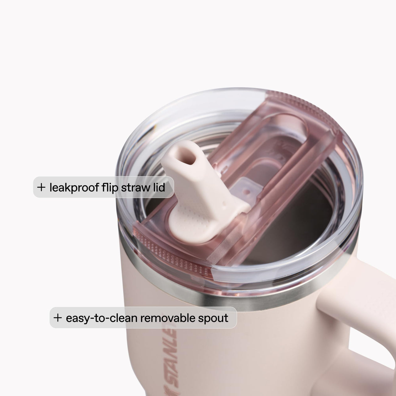 STANLEY Quencher ProTour Flip Straw Tumbler with Leakproof Lid 40 oz | Built-In Straw and Handle | Cup Holder Compatible for Travel | Insulated Stainless Steel Cup | BPA-Free | Cream