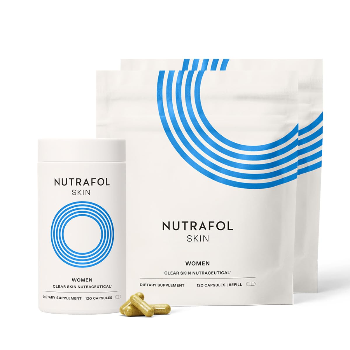 Nutrafol Clear Skin Acne Supplement for Women, Clinically Tested for Clearer, Smoother Skin, Physician-Formulated, Vegan - 3-Month Supply, Pack of 3