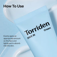 Thumbnail for Torriden DIVE IN Cream 80ml (2.71 fl. oz.) | Facial Moisturizer for Sensitive, Oily Skin | Lightweight and Moistrul Creamy Texture | Hyaluronic Acid Cream, Allantoin