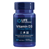 Thumbnail for Life Extension Vitamin D3 175 mcg (7000 IU), Immune System Support, Bone Health, Brain Performance, Gluten-Free, Non-GMO, Once Daily, Two-Month Supply, 60 softgels