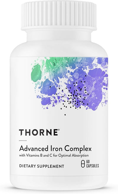 Image 1 of THORNE - Advanced Iron Complex (Formerly Ferrasorb) - Complete Blood Support Formula* - Elemental Iron, Folate, B and C Vitamins for Optimal Absorption - Gluten, Dairy & Soy-Free - 60 Servings