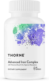 Image 1 of THORNE - Advanced Iron Complex (Formerly Ferrasorb) - Complete Blood Support Formula* - Elemental Iron, Folate, B and C Vitamins for Optimal Absorption - Gluten, Dairy & Soy-Free - 60 Servings