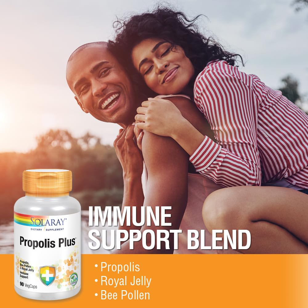 SOLARAY Propolis Plus â€“ Immune Support Supplement, 90 VegCaps