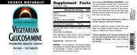 Thumbnail for Source Naturals Vegetarian Glucosamine, Promotes Healthy Joints*, 750 mg - 120 Tablets