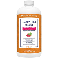 Thumbnail for The Vitamin Shoppe L-Carnitine Liquid 3000mg - Cardio Performance & Fat Burner | Free-Form Amino Acid | 24 oz Raspberry | Vegan