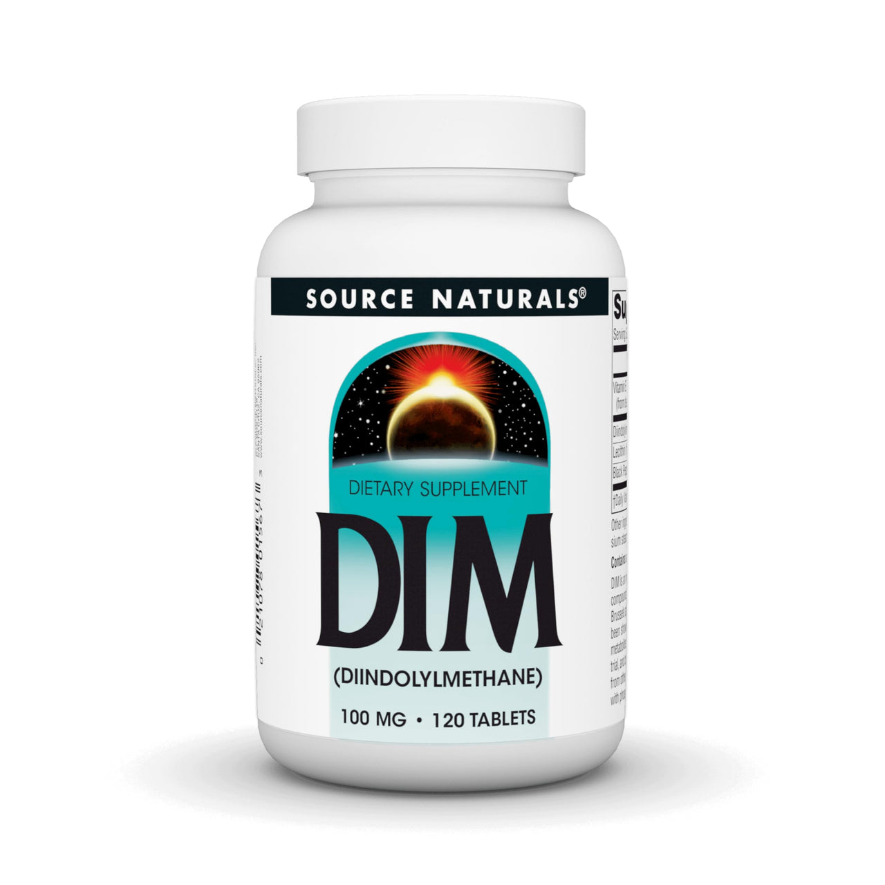 Source Naturals DIM, Diindolylmethane 100mg with BioPerine, Vitamin E & More - 120 Tablets