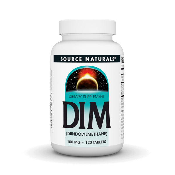 Source Naturals DIM, Diindolylmethane 100mg with BioPerine, Vitamin E & More - 120 Tablets